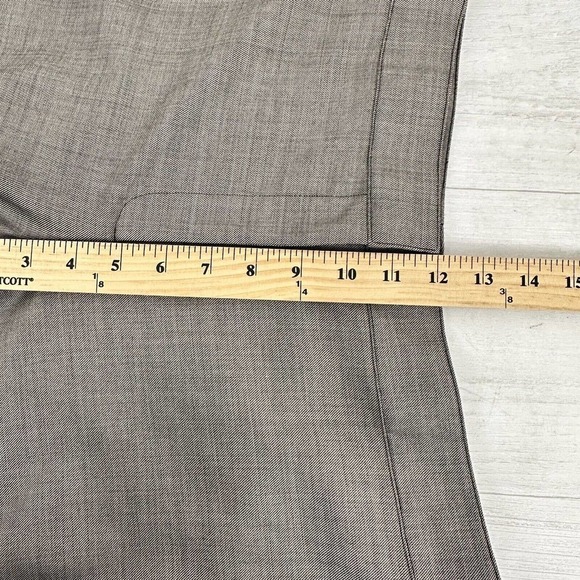 St. John Dress Pants Women Size 14 Waist 34 Tan Brown Wool Silk Blend Wide Leg - Picture 11 of 14